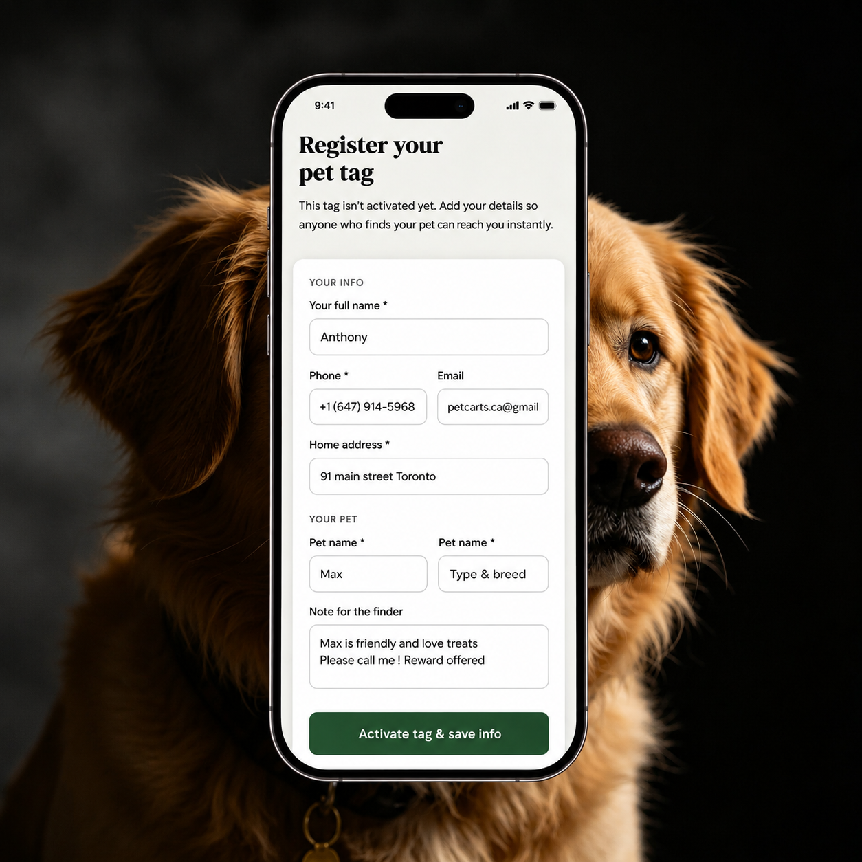 PetCarts TapTag — Instant Pet ID 🐾